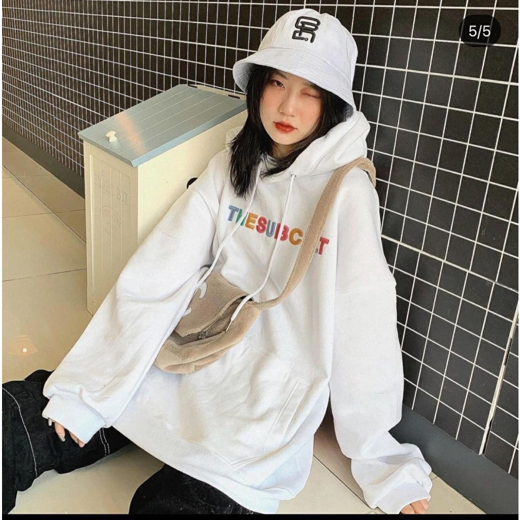 Hoodie Nỉ Chữ Ngực Thesub Form Rộng Siêu Xinh Samsam4896