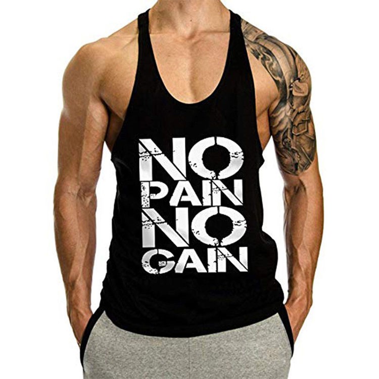 [ GIÁ HỦY DIỆT ] Áo Tập Gym Nam No Pain No Gain - Áo Tập Gym 3 Lỗ Vải Cotton cao cấp