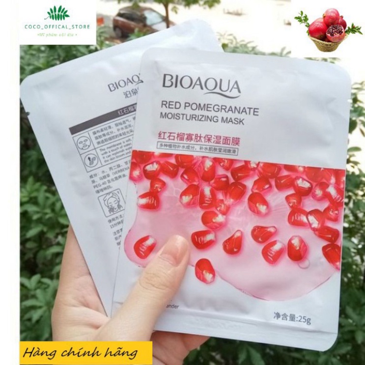 Mặt nạ ❤️𝑭𝒓𝒆𝒆𝒔𝒉𝒊𝒑❤️ Mặt nạ Lựu đỏ BIOAQUA cấp ẩm,trắng da chính hãng nội địa trung