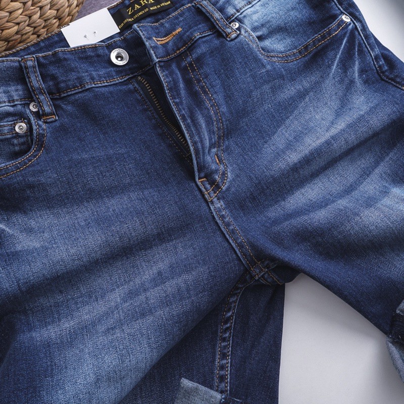 Quần jean nam xanh đậm slimfit nhập khẩu - co giãn | BigBuy360 - bigbuy360.vn