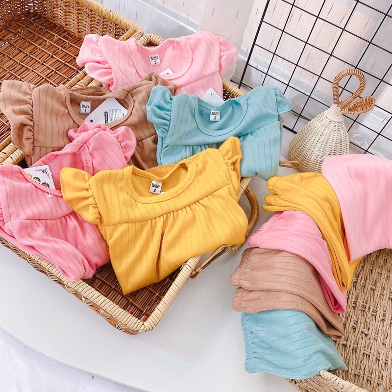 Đồ ngủ bé gái dài tay chất thun mềm_Bộ Pijama dài tay bé gái