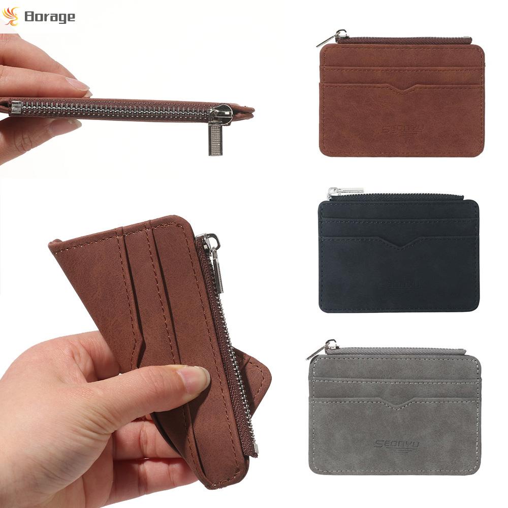 Ví Da PU Ngắn Nhiều Ngăn Đựng Thẻ Phong Cách Doanh Nhân Cho Nam
