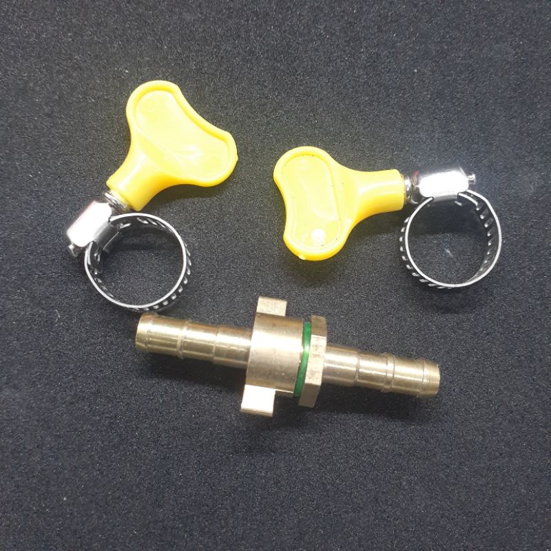 Khớp nối vòi nước mền từ phi 8 đến phi 12, gồm 5 chi tiết.