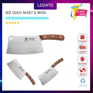 Bộ dao inox nhật 5 món seki cao cấp ,bộ giao 6 món kèm khay nhà bếp tiện dụng