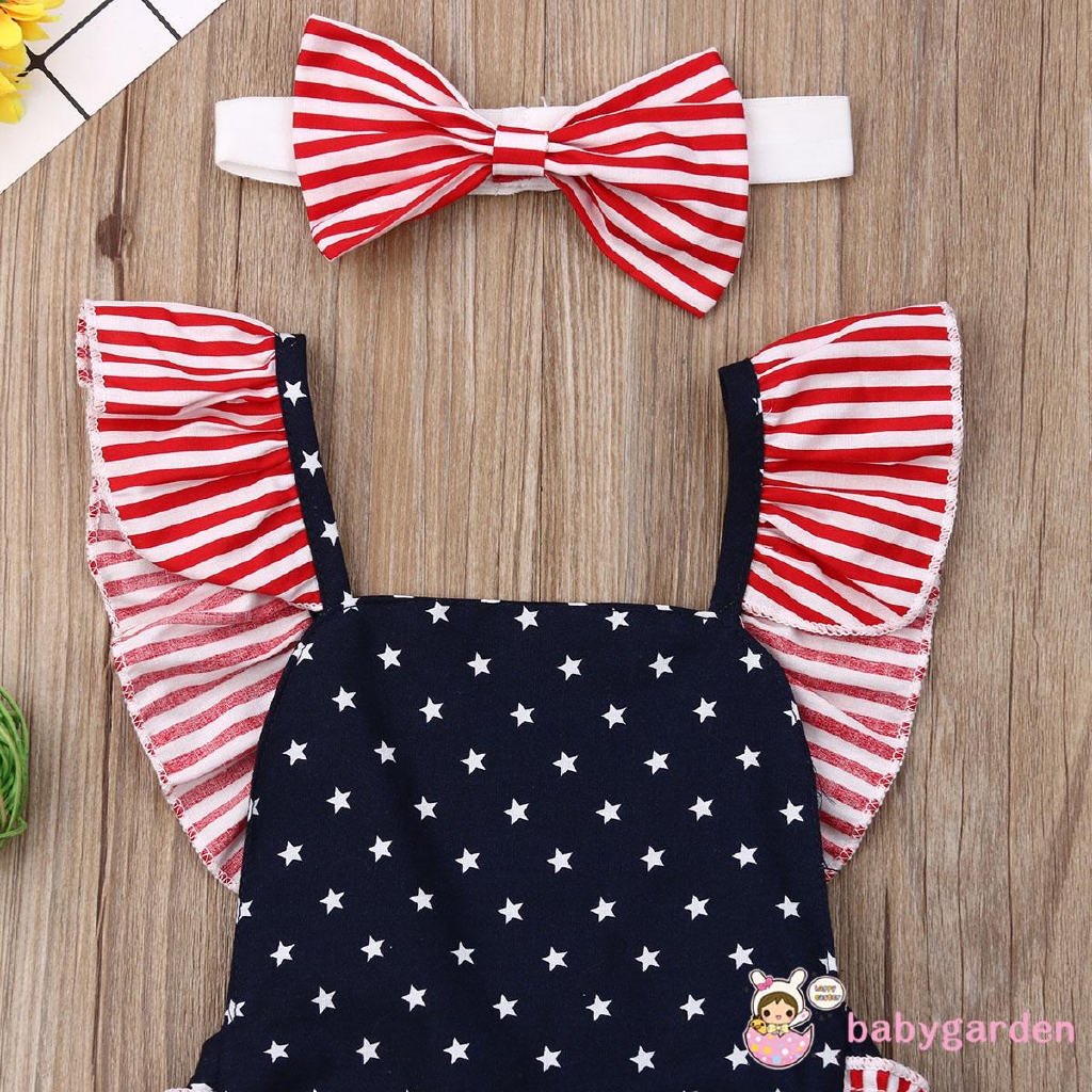 Áo liền quần + băng đô xinh xắn cho bé gái