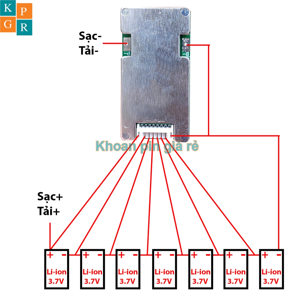 KPGR Mạch 7S 29.4V 30a BW có dây bảo vệ pin li-ion 3.7V
