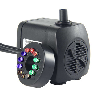 Máy Bơm Chìm Mini BuyBowie RGB, Hoạt Động Bằng Điện Có 12 Đèn LED Và 2 Vòi Phun, Dùng Cho Bể Cá, Đài Phun Nước