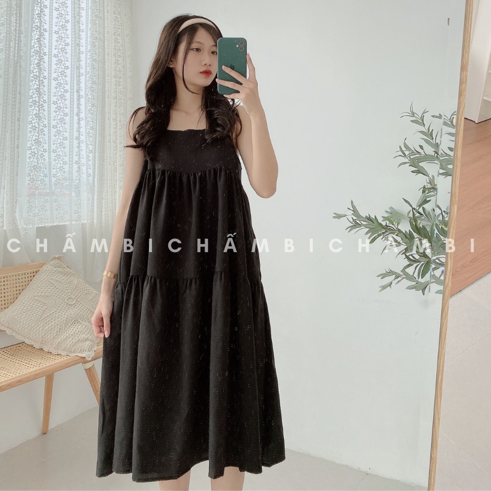 Đầm nữ hàn quốc V.067, đầm hai dây ba tầng dáng babydoll dài cực xinh hai lớp | BigBuy360 - bigbuy360.vn