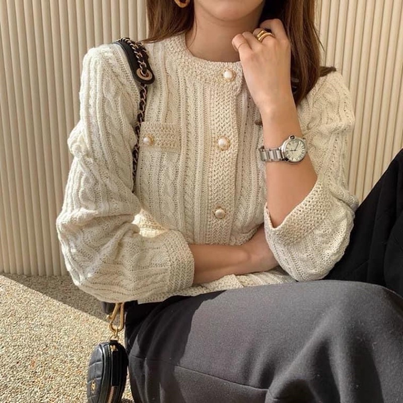 ÁO LEN CARDIGAN CÚC NGỌC SANG CHẢNH