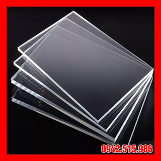 Combo 5 Tấm nhựa mica trong suốt 40x40cm dày 2mm, 2.8mm và 4.8mm