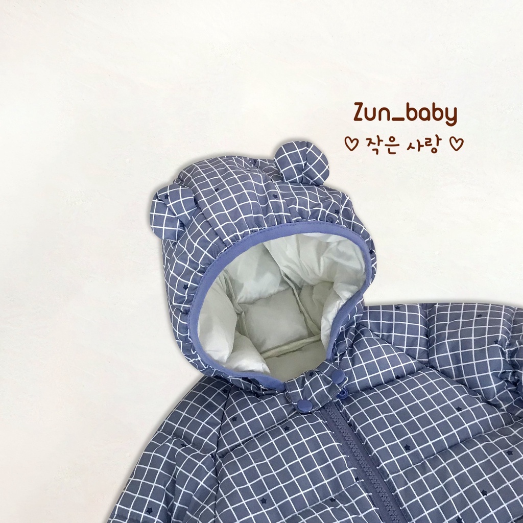 Áo Phao Cho Bé Tai Gấu Chất Siêu Nhẹ Siêu Ấm, Kiểu Dáng Basic Áo Khoác Mùa Đông Cho Bé Trai Bé Gái - Zunbaby - Z03