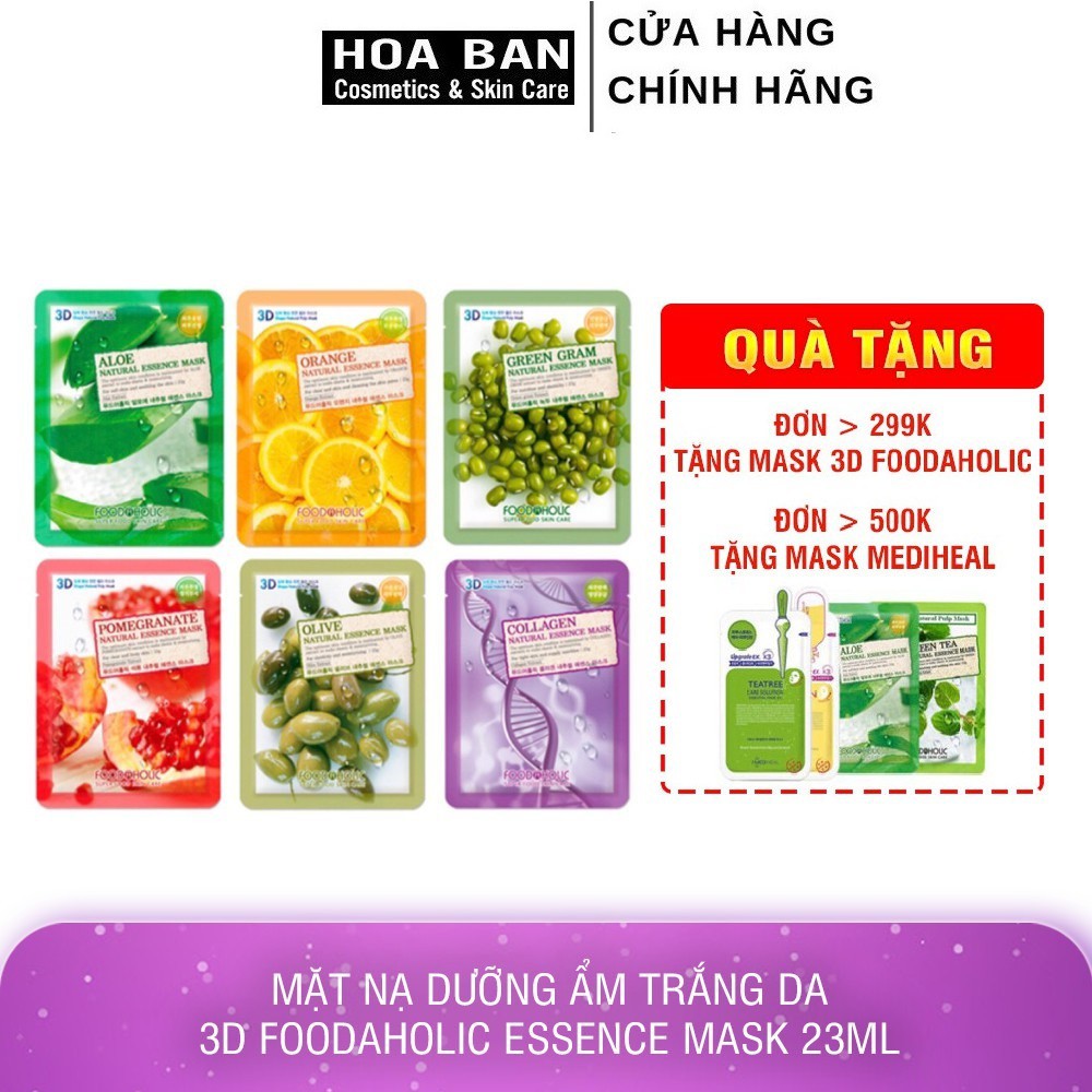 Lẻ 1 MẶT NẠ DƯỠNG DA 3D FOOD A HOLIC NATURAL ESSENCE MASK - HB0014