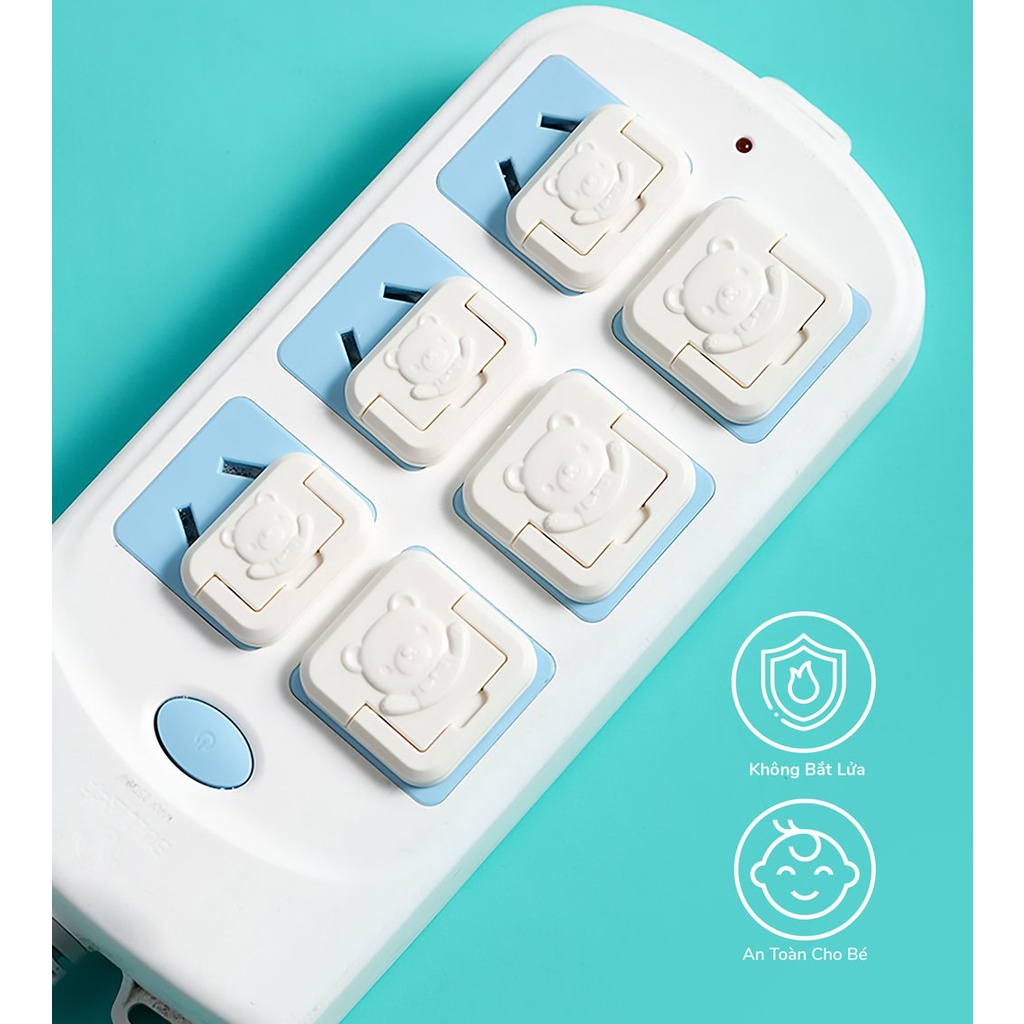 Nút bịt ổ điện 2 chấu chống giật, chống cháy bảo vệ cho bé an toàn - Monnie Kids