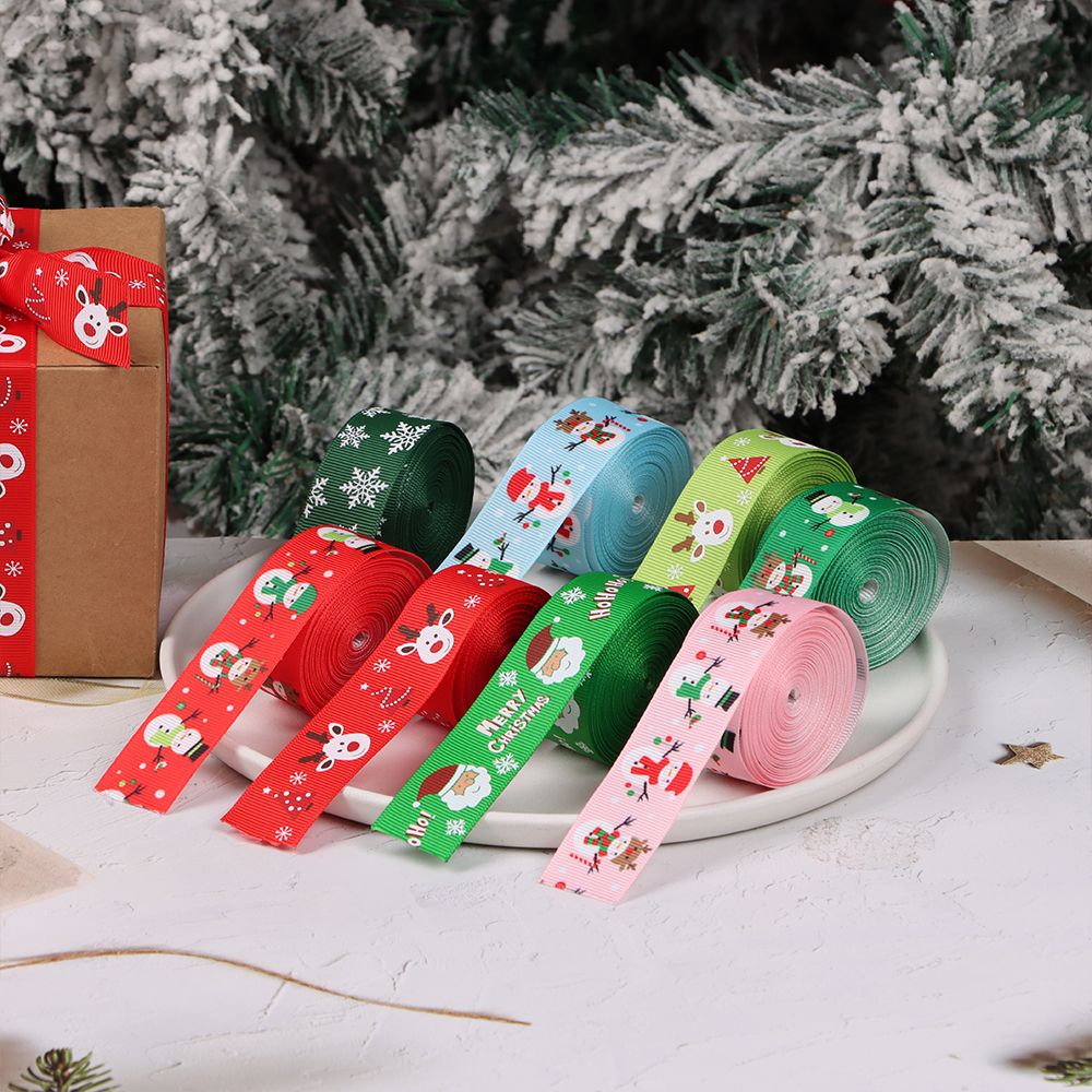Cuộn dây ruy băng trang trí giáng sinh 5 yards 9 màu lựa chọn