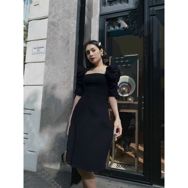 Đầm cổ vuông tay rút Bigsize 55kg Đến 100kg (L/XL/XXL)