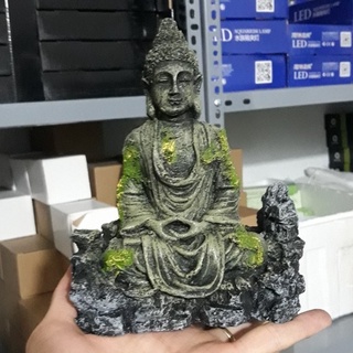 Tượng phật trang trí bể thủy sinh, bán cạn- Layout tượng phật ngồi thiền trong bể cá