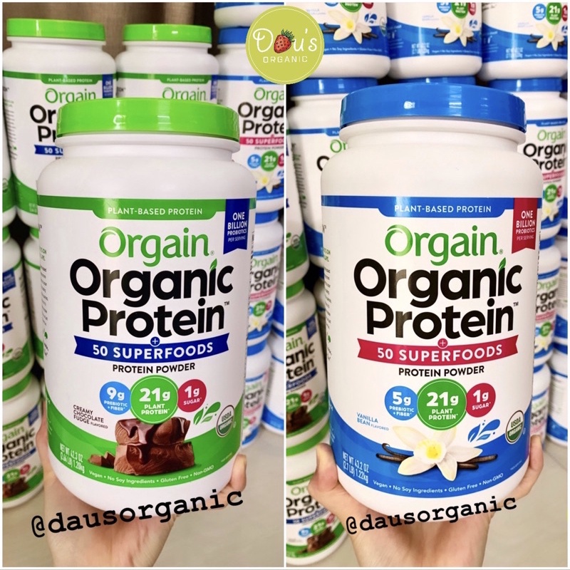 Orgain Protein organic Bột Đạm Làm Bánh Pha Sữa hữu cơ thực vật SuperFood, Vanilla Bean Vegan