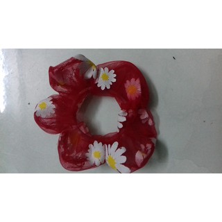 CỘT TÓC VẢI LƯỚI ĐỎ BÔNG CÚC DỄ THƯƠNG