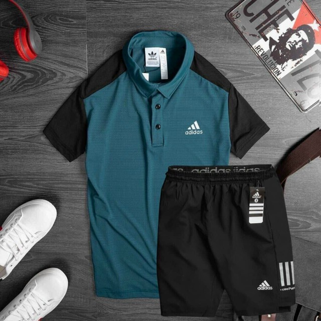 Đồ Bộ Thể Thao Nam Thun Lạnh ADIDAS Cao Cấp Có Cổ, Bộ Thể Thao Nam Mùa Hè HABI STORE