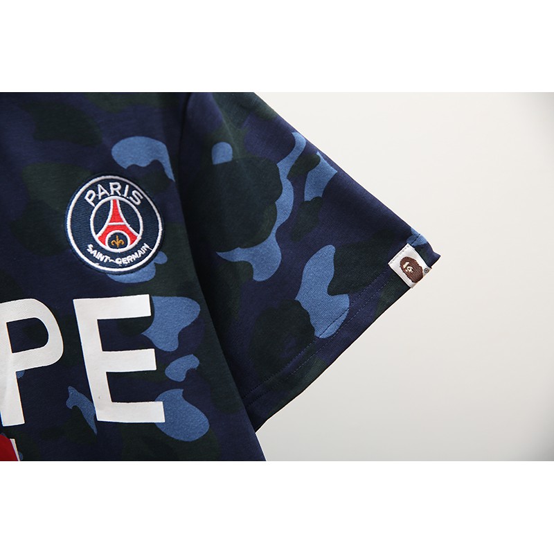 BAPE Áo Thun Tay Ngắn In Chữ Bathing Ape X Psg Paris Saint Thời Trang Mùa Hè 2020 Cho Nam