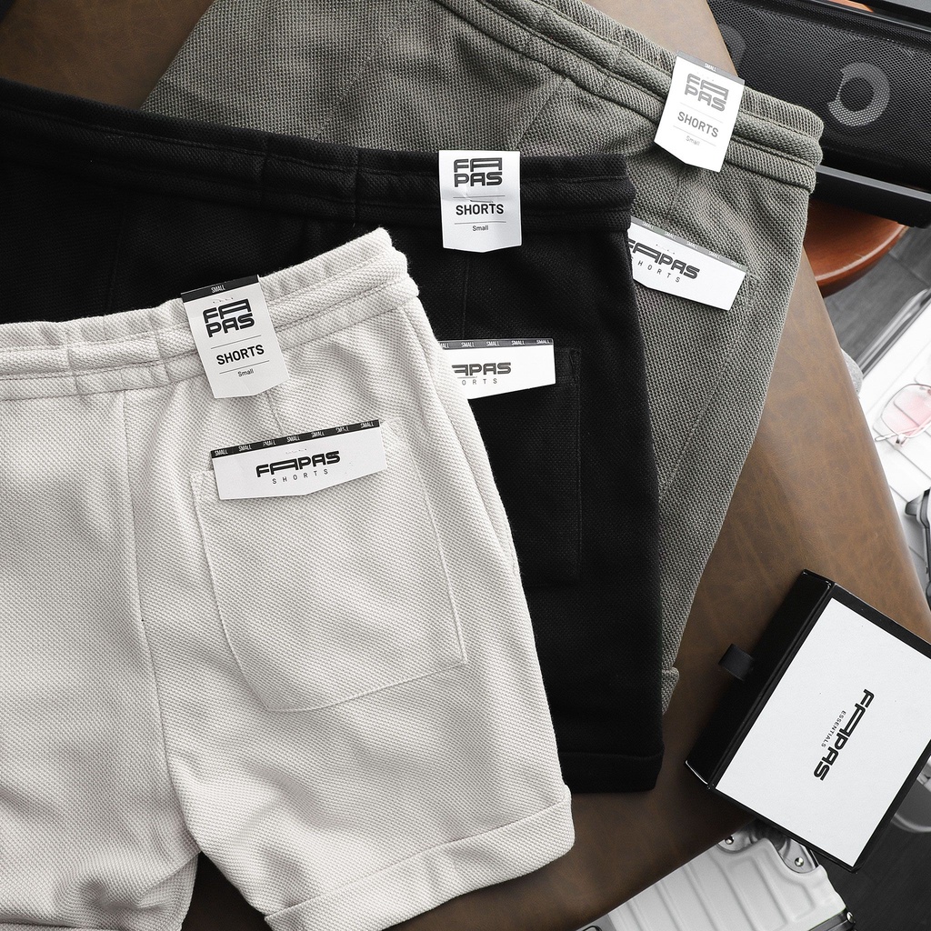 Quần Shorts Nam Hebe Chất Vải Pique Mềm Nhẹ Co Giãn Thêu Logo Tiệp Màu Tinh Tế Form Chuẩn Năng Động - FAPAS