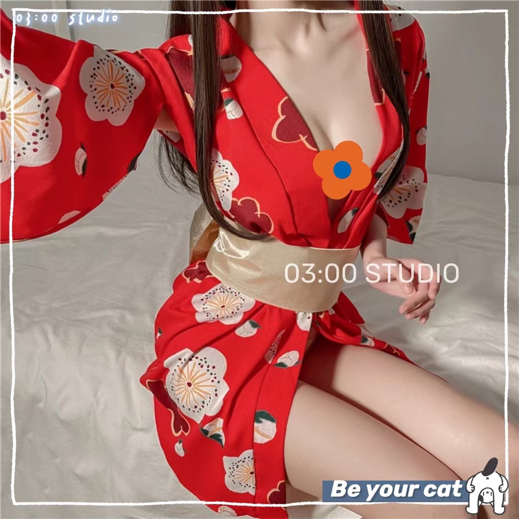 （Giao hàng bảo mật）🍉Váy ngủ sexy🍉Nhật Bản Áo choàng kiểu cosplay kimono viền ren sang trọng hàng nhập cao cấp--024
