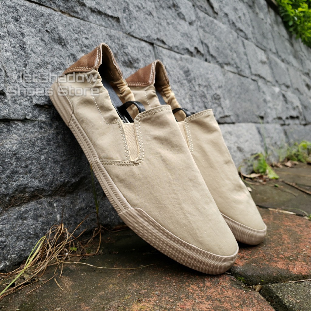 Slip on nam - Giày lười vải nam cao cấp BAODA - Vải polyester chống thấm 3 màu đen, khaki, xanh nhạt - Mã 20043
