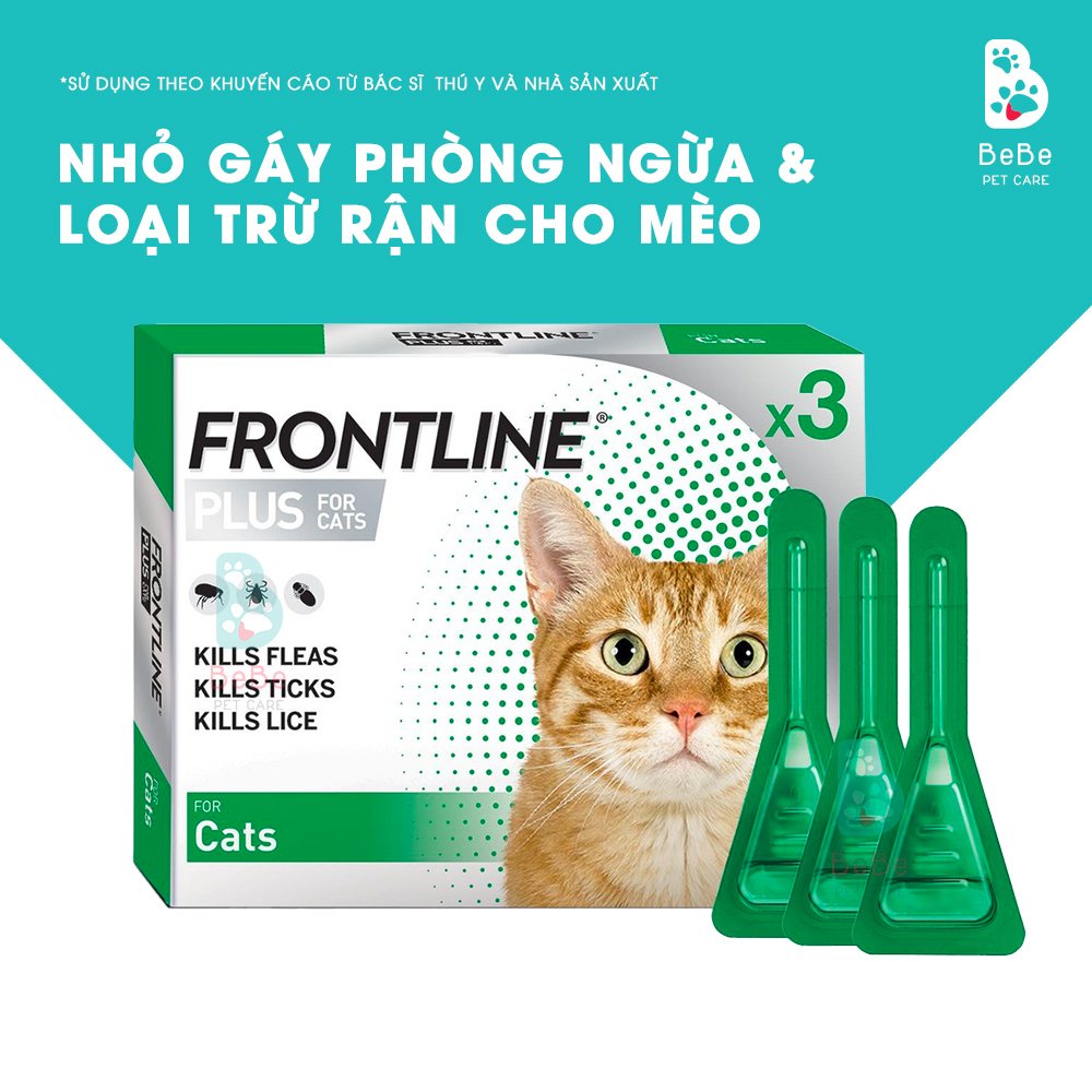 FRONTLINE PLUS - Nhỏ Gáy Phòng Ngừa & Loại Trừ Ve Bọ Rận Cho Chó Mèo