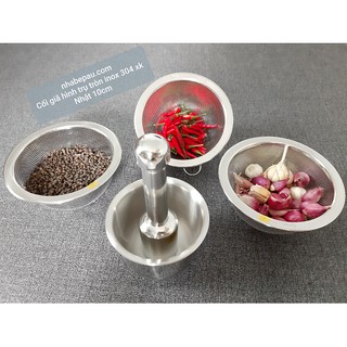 Cối giã inox 304 không văng xuất Japan 10cm (KHÔNG bao gồm chày)