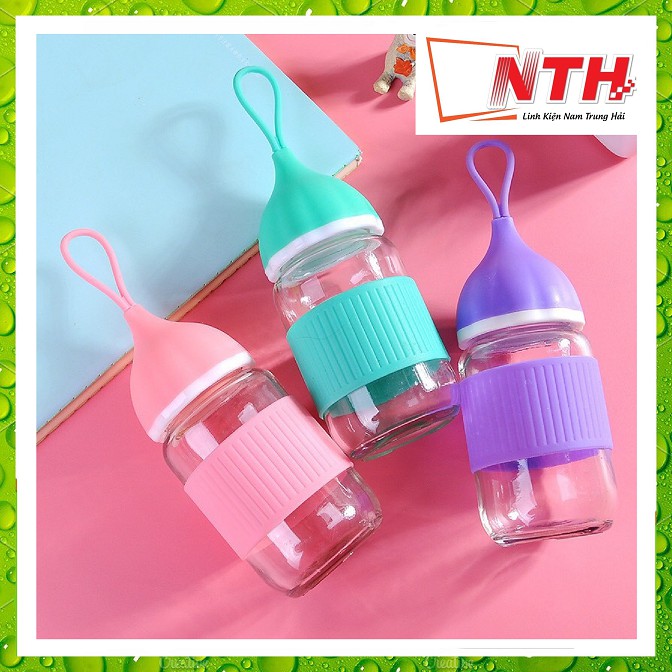 Bình nước thủy tinh có vỏ silicon chống trượt