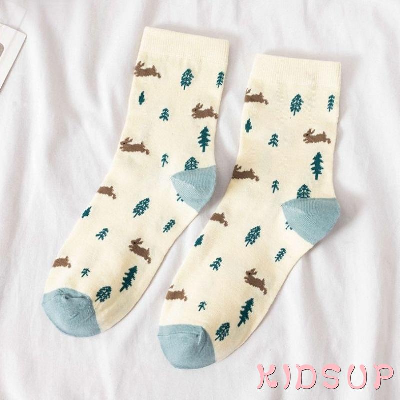 Tất chân giữ ấm in họa tiết hoạt hình dễ thương cho nữ