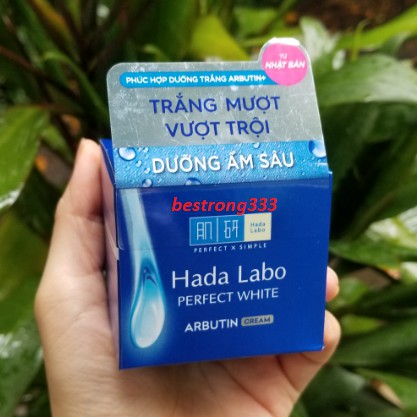 [HÀNG CHÍNH HÃNG] Kem Dưỡng Trắng Da Tối Ưu Hada Labo Perfect White Arbutin Cream 50g