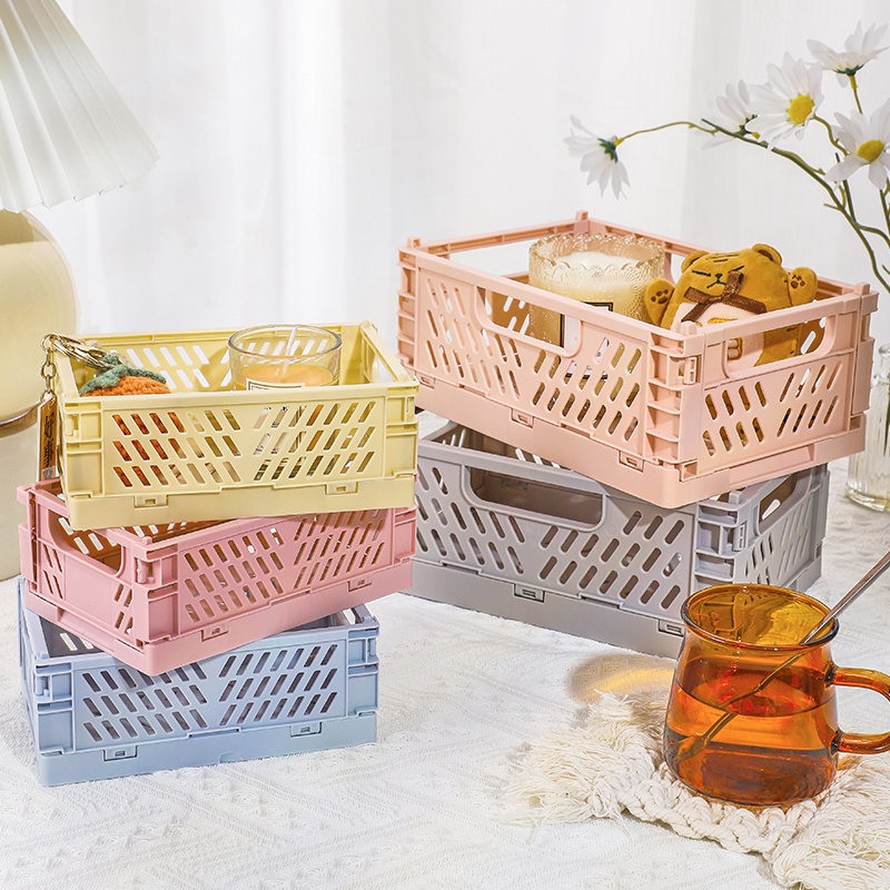 Rổ đựng đồ để bàn gấp gọn lại được dành cho học sinh nhân viên văn phòng sử dụng tại nhà