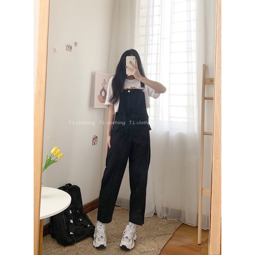 Quần Yếm Vải Kaki Dáng Suông Ulzzang Unisex | BigBuy360 - bigbuy360.vn