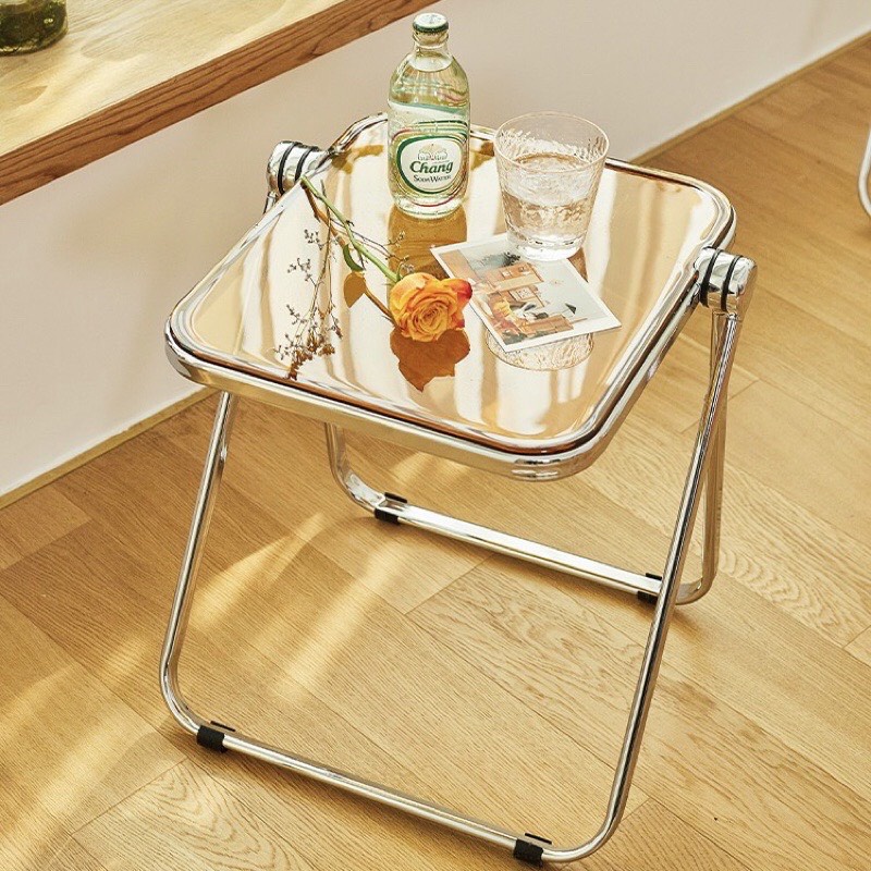 SẴN TRẮNG Bàn trong suốt gấp gọn cao cấp -bàn coffee / decor phòng