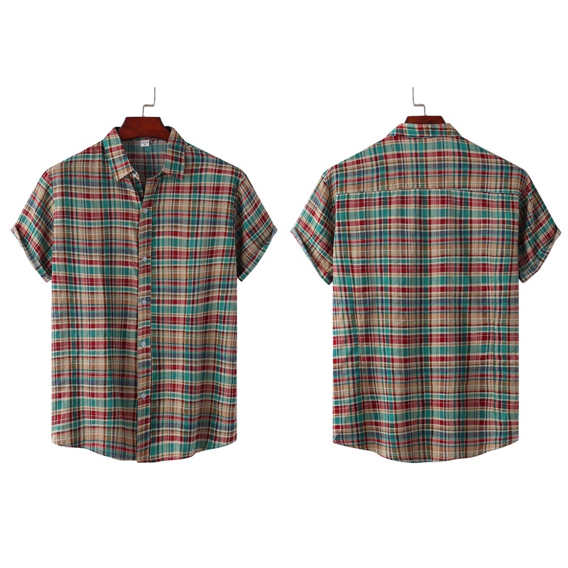 Áo Sơ Mi Tay Ngắn Dáng Rộng In Họa Tiết Hình Học Phong Cách Hawaii Thời Trang Đi Biển Mới 2022 Cho Nam