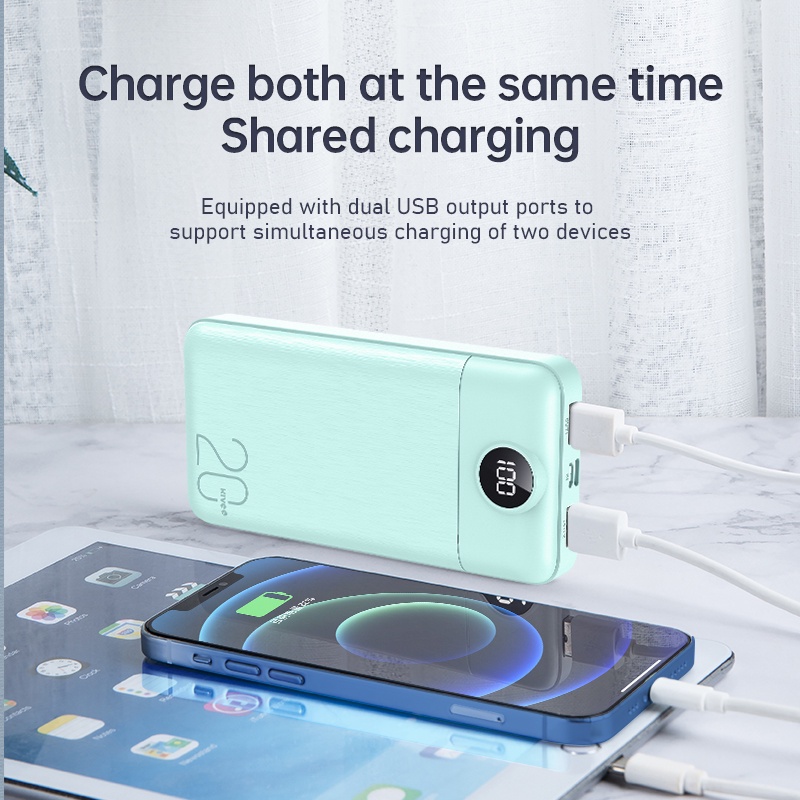 Sạc dự phòng 20000mAh Basike 2 đầu ra USB - Bảo hành 12 tháng