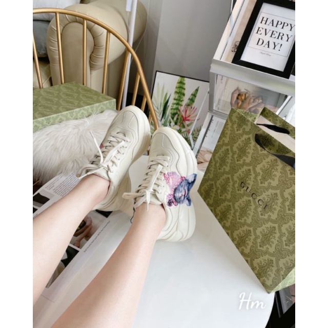 Hm(ẢNH THẬT) Giày Thể Thao Mèo Hồng đế 4p Da Mềm Êm Fullbox Bill Túi Lụa Cao Cấp