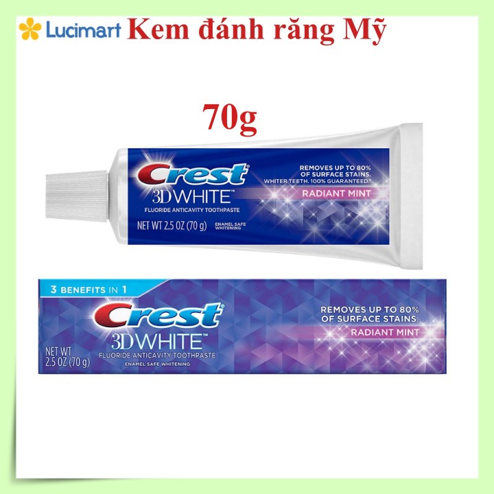 Kem đánh răng Crest 3D White, Crest GUM Detoxify, Crest Baking Soda & Peroxide [Hàng Mỹ]