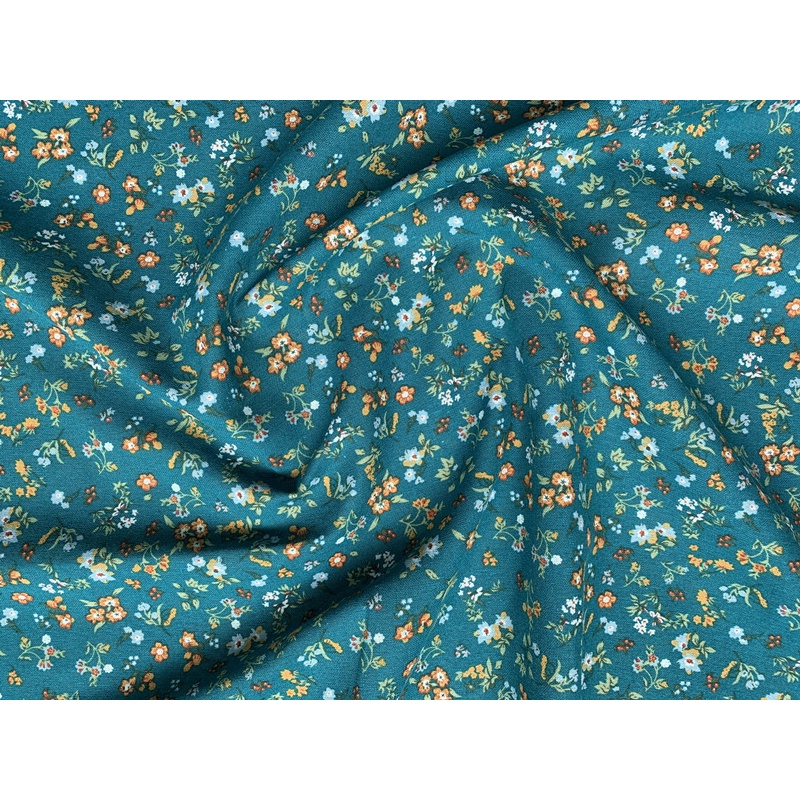 Vải linen bột họa tiết hoa nhí vintage 50x150cm may áo dài, váy đầm