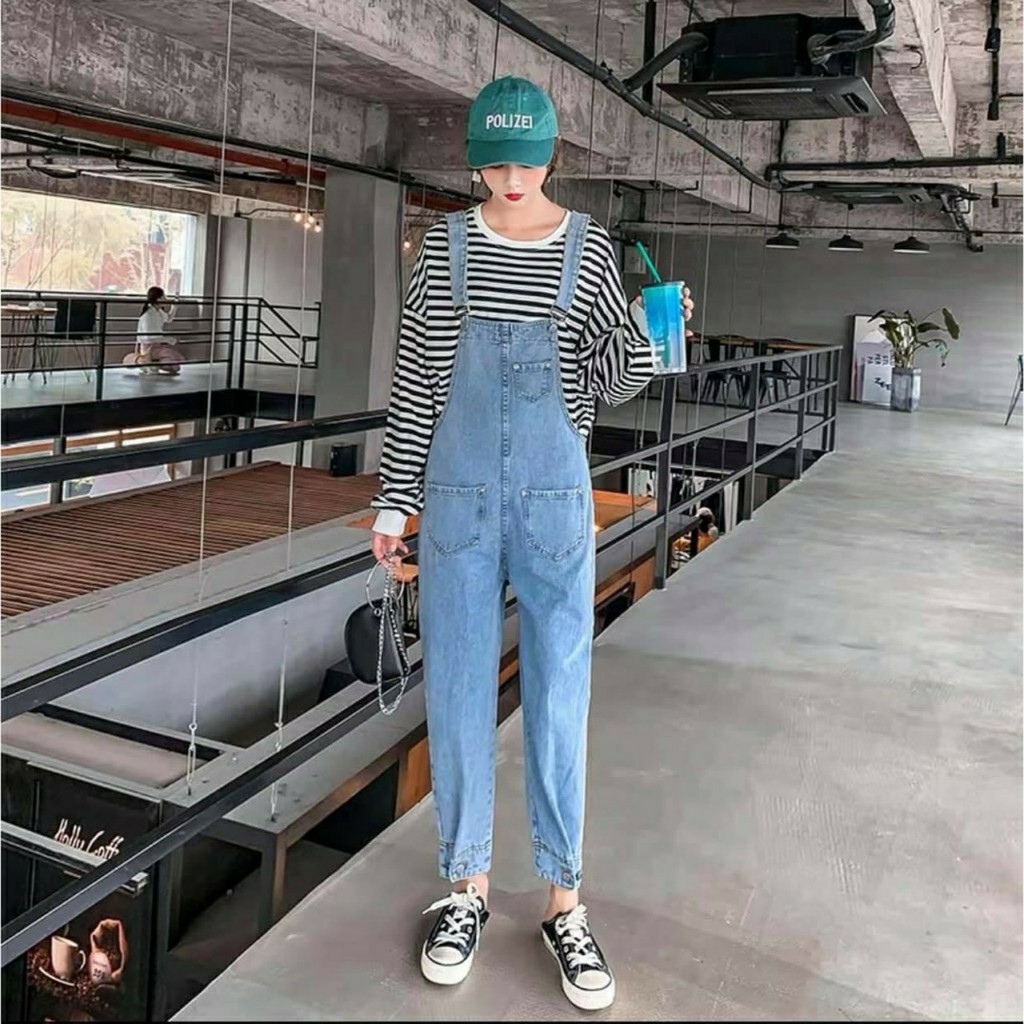 Quần Yếm jeans Dài Nữ Chất Bò Phối Túi Kèm Cúc Chân Cực Xinh - 400 | BigBuy360 - bigbuy360.vn