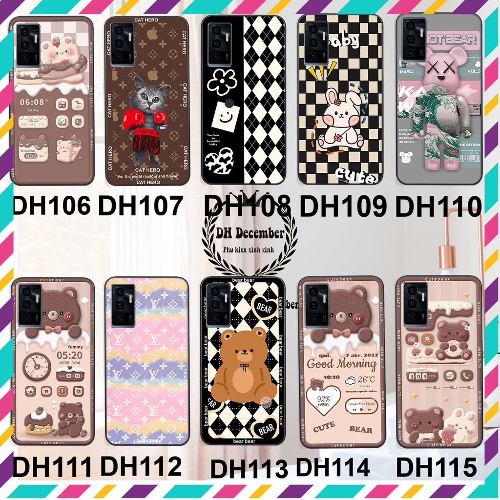 Ốp lưng Vivo V23E in hình 3D GẤU HỒNG-GẤU BE3R -XINH XẺO CỰC ĐẸP