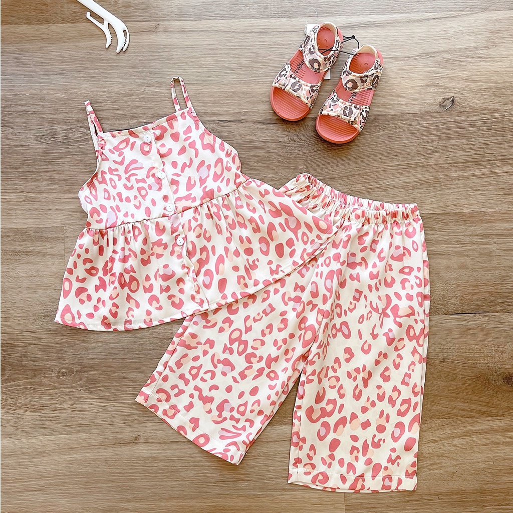 Pijama cho bé gái hapykids, chất liệu lụa ngọc trai cao cấp không nhăn B22.20