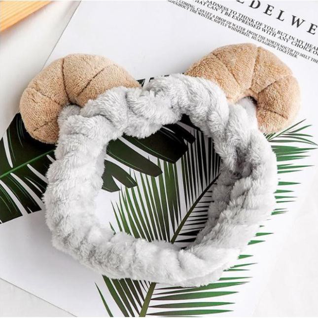 Băng Đô 3D Sừng Cừu Dày Mềm Mịn Cao Cấp (Giao màu ngẫu nhiên)