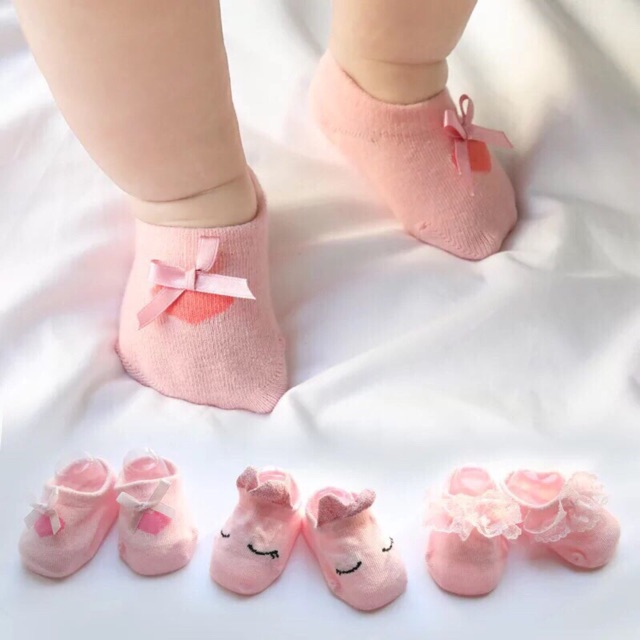 Set 3 Đôi Tất Hài Nơ Có Hộp Siêu Xinh