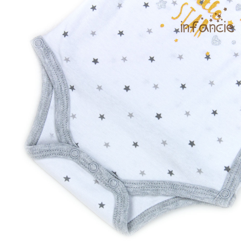 Bodysuit dài tay cúc lệch cho bé trai bé gái hình sao (kèm móc) IT3350