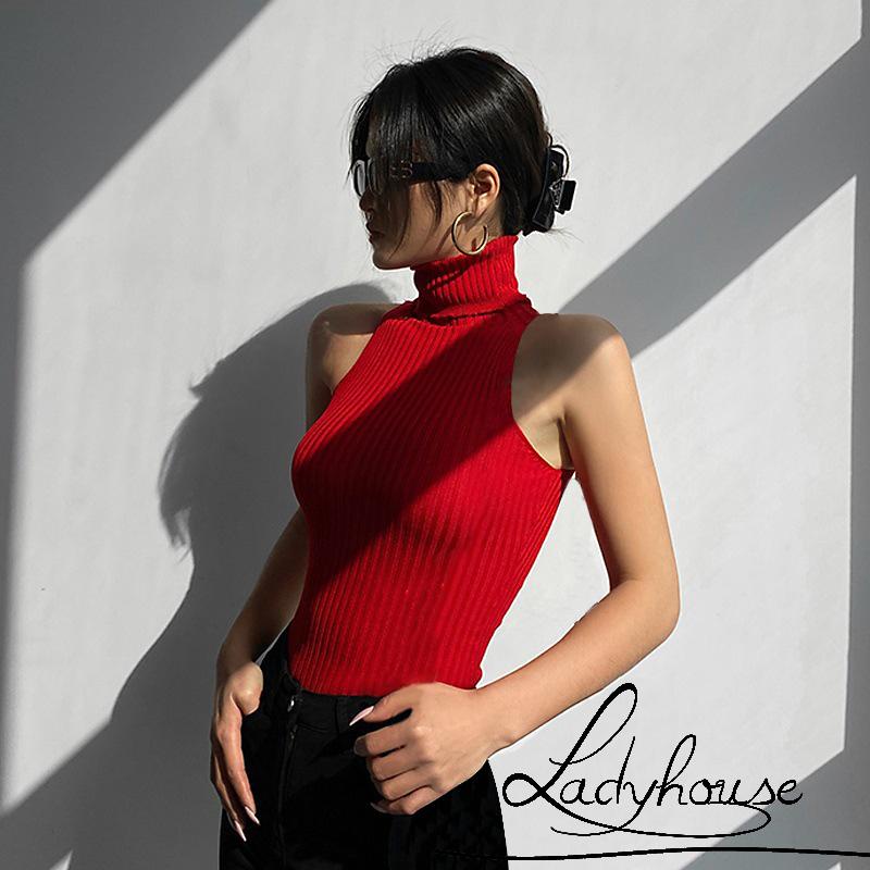 Áo Tank Top Cổ Cao Không Tay Màu Sắc Thời Trang Mùa Hè Sành Điệu Cho Nữ