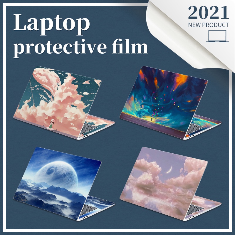 Bộ 3 miếng dán trang trí vỏ máy tính xách tay phong cách anime tùy chỉnh dành cho các dòng máy như Acer/Asus/Dell/Lenovo