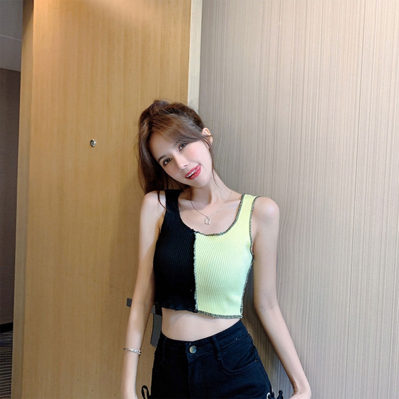 Áo Croptop Không Tay Màu Khối Đơn Giản Phong Cách Thể Thao Thời Trang Dành Cho Nữ