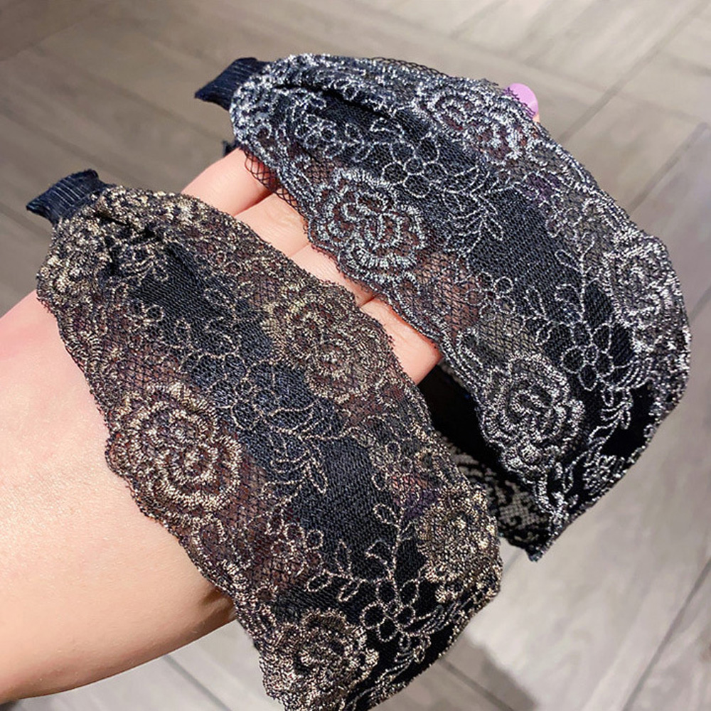 Băng đô vải ren hoa phong cách vintage dành cho nữ